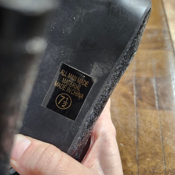 Delicious Shoes Womens 7.5 Black Glitter Stiletto Heels Spike High Heel Party - Picture 5 of 8